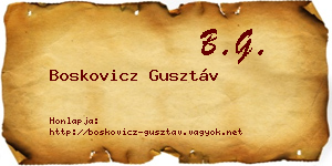 Boskovicz Gusztáv névjegykártya